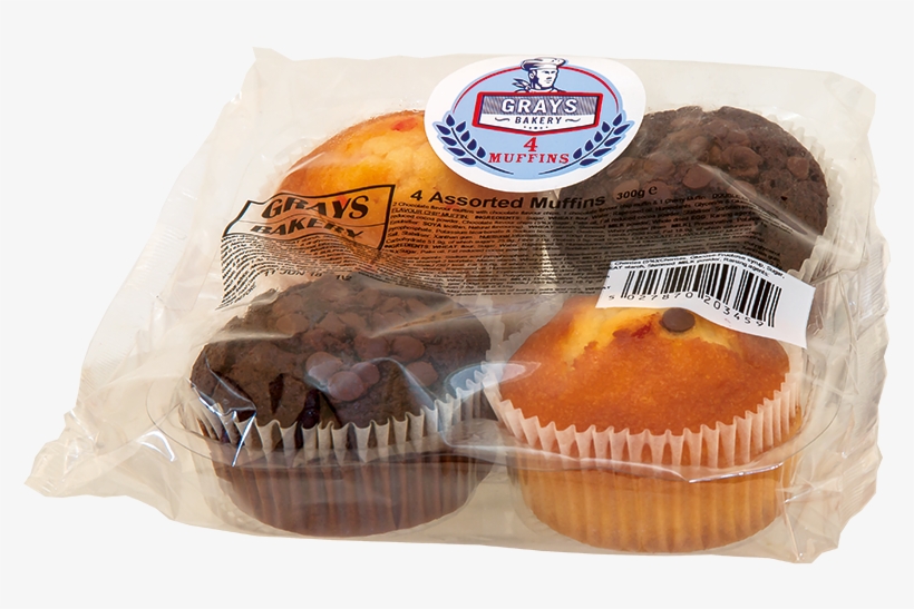 Grays 4 Assorted Muffins - Muffin, transparent png