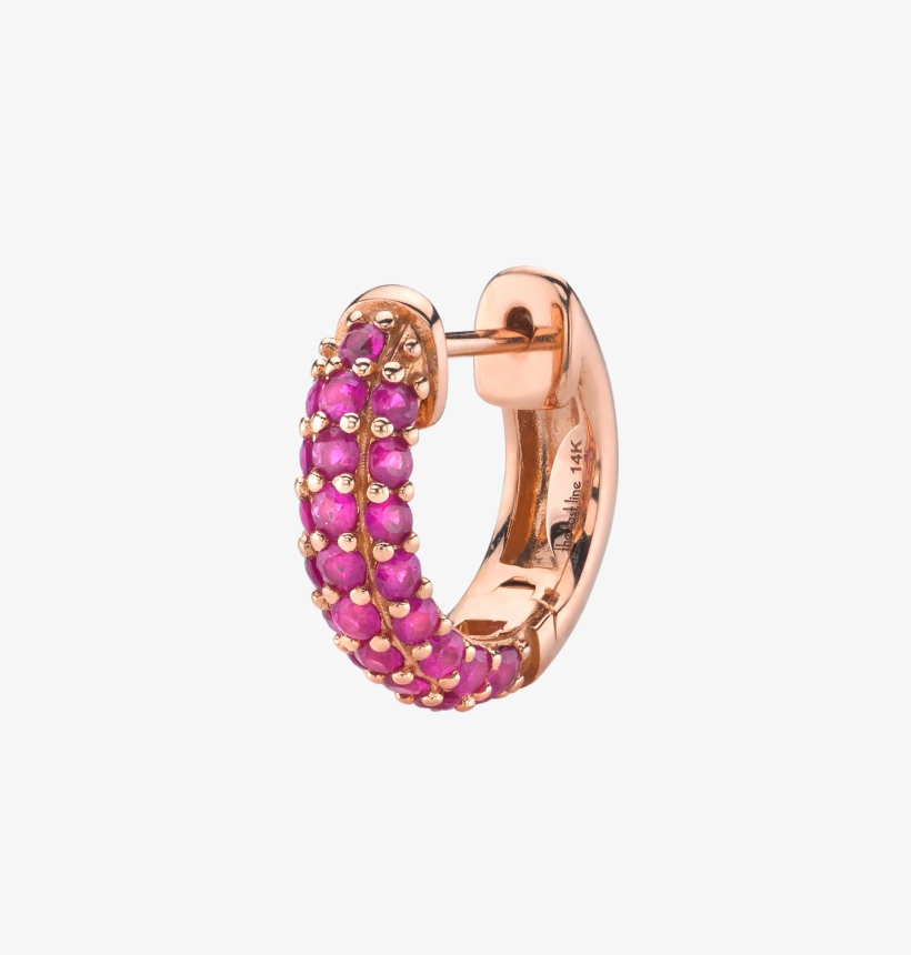 Ruby Pave Wide Hoop Earring - Body Jewelry, transparent png