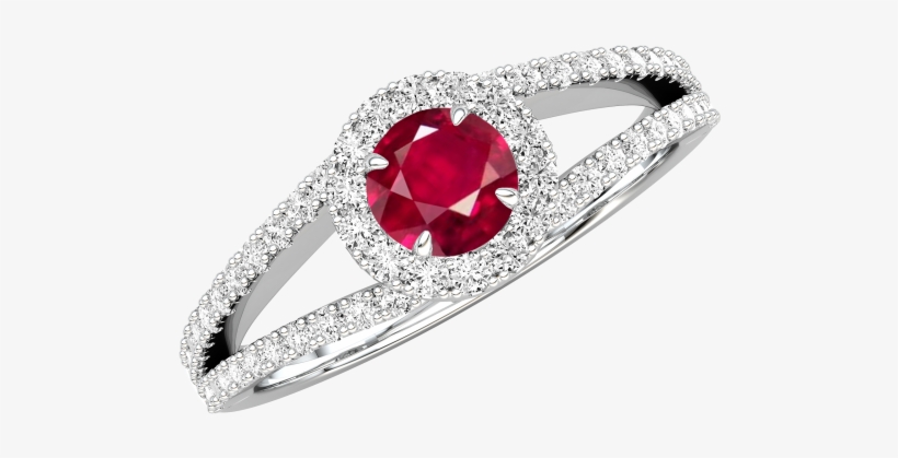 Rubies Represent Love, Passion, Courage And Emotion - Purely Diamonds 0.27ct Round Cut Ruby 18ct White Gold, transparent png