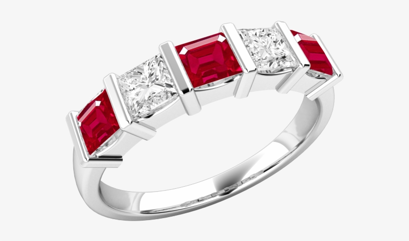 Ruby And Diamond Eternity Ring For Women In 18ct White - 0.30ct Ruby & Diamond Eternity Ring, transparent png
