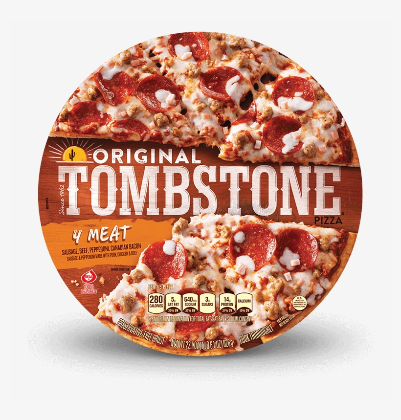 4 Meat Pizza - Canadian Bacon Tombstone Pizza, transparent png