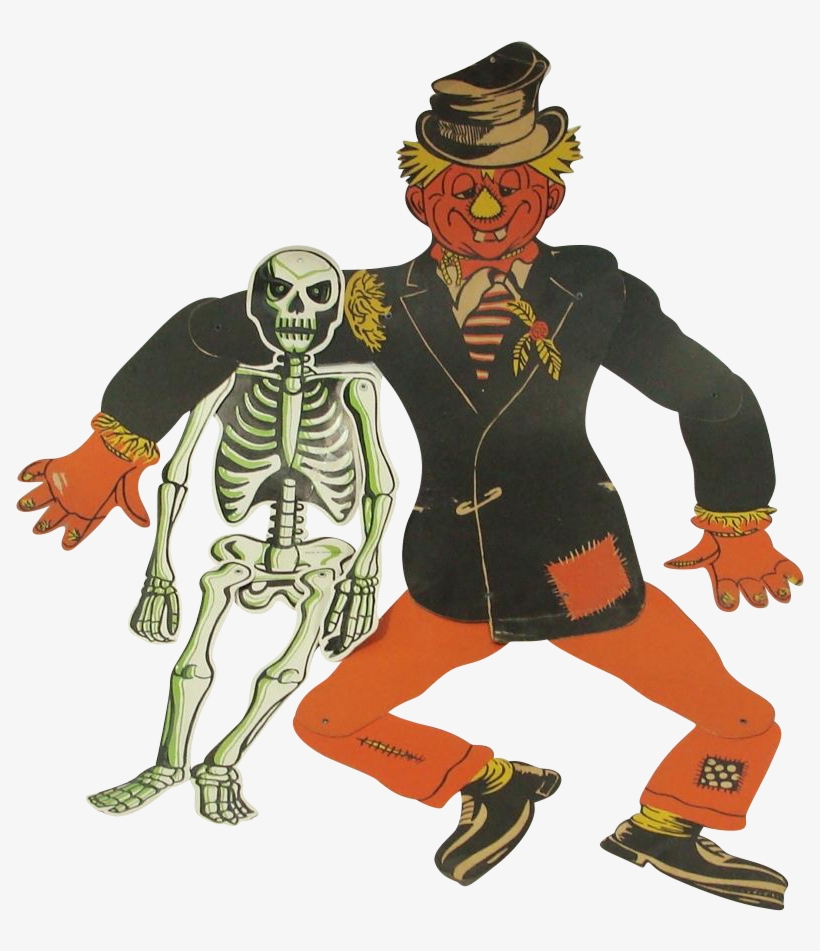 Vintage Collection Of Halloween Paper Hanging Decorations - Illustration, transparent png