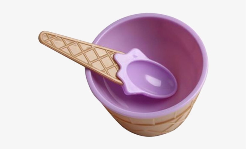 Ice Cream Bowl & Spoon Set - Purple Children's Plastic Ice Cream Bowls Spoons Set, transparent png