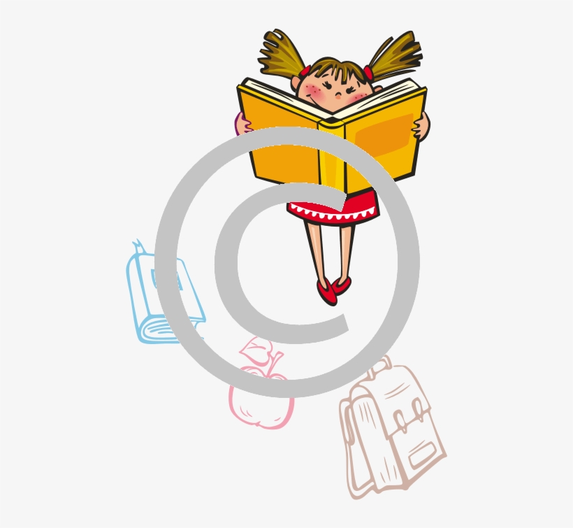 Girl Reading Book - Will In Die Schule Gehen Lied, transparent png