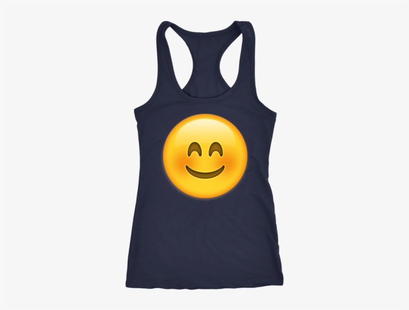 Blush Emoji Tank Top - Shirt, transparent png