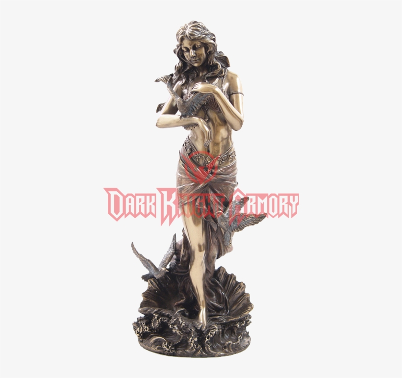 Aphrodite With Doves Standing On Sea Shell Statue - Aphrodite Statue, transparent png