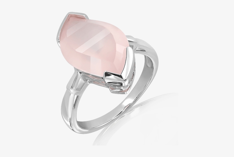 Special Faceted Rose Quartz Silver Ring - Pre-engagement Ring, transparent png