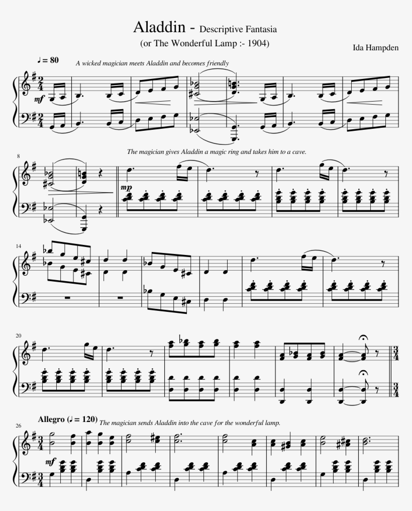 Descriptive Fantasia Sheet Music Composed By Ida Hampden - Westworld Sweetwater Sheet Music, transparent png