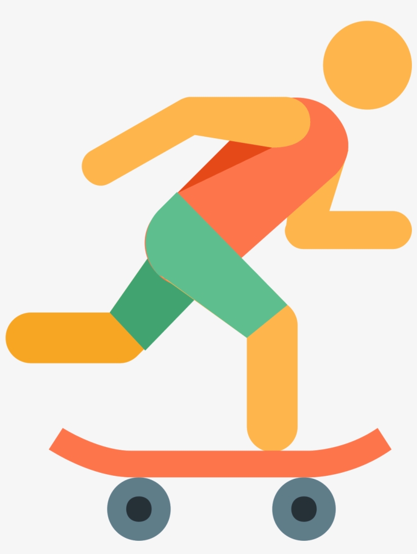 This Is A Drawing Of A Person On A Skateboard Moving - Skateboarding, transparent png