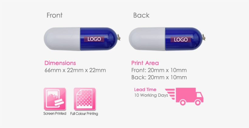 Pill Usb Stick Print Area - Usb Flash Drive, transparent png