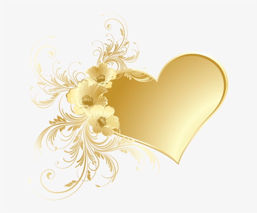 Gold Heart With Flowers - Missing My Niece In Heaven Quotes, transparent png