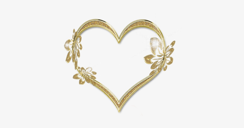 Golden Heart Butterfly - Золотое Сердце Рамка Png, transparent png