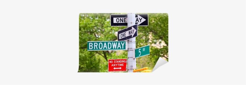 Broadway, 5th Avenue And One Way Street Signs, New - Harlem, transparent png