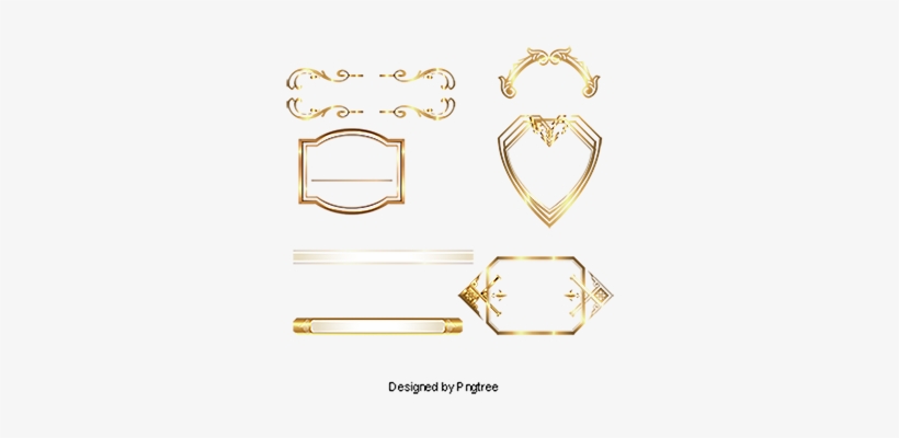 Decorative Design Frame Gold Pattern Vector Material, - Design, transparent png