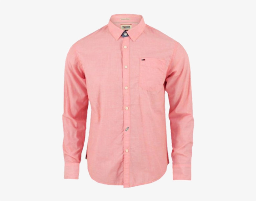 ~tommy Hilfiger Denim Long Sleeve Fuschia Shirt - Tommy Hilfiger Pink Shirt Men, transparent png
