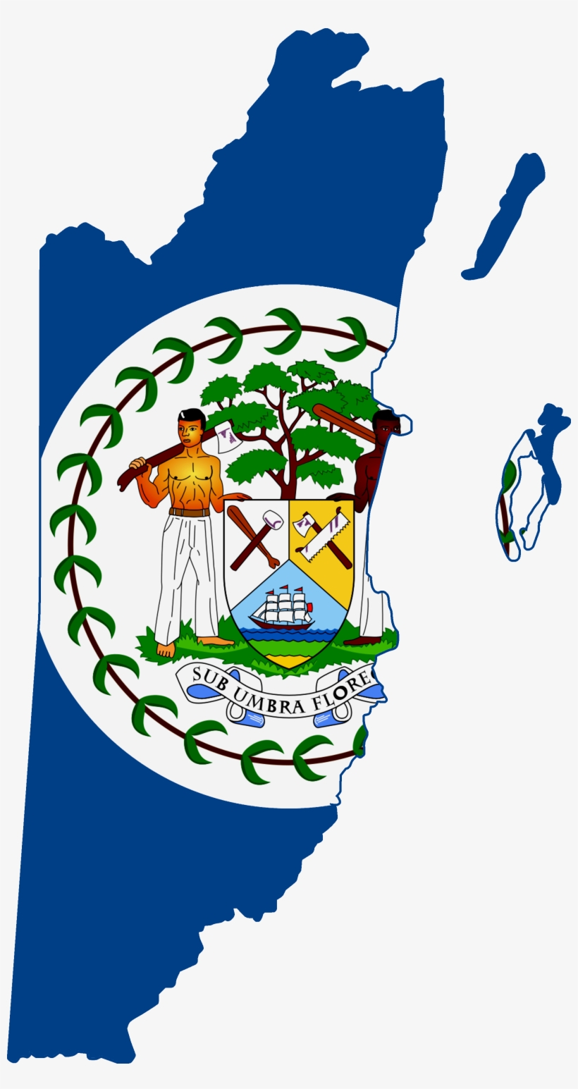 Flag Map Of British Honduras (1950 - Belize Flag Map Png, transparent png