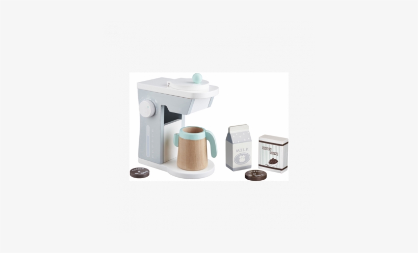 Wooden Coffee Maker Set In Grey - Kids Concept Toy Coffee Maker Set White, transparent png