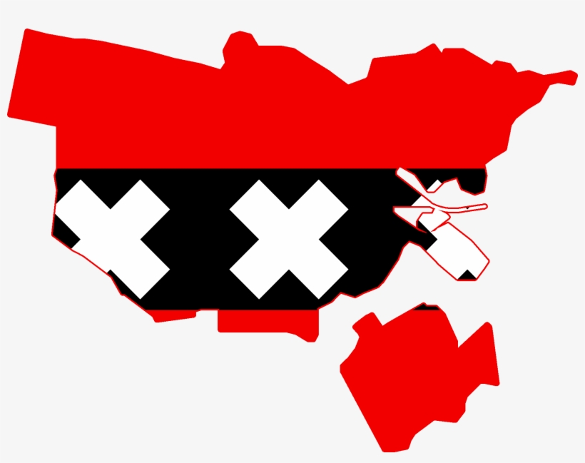 Flag Map Of Amsterdam - Amsterdam Flag And Map, transparent png