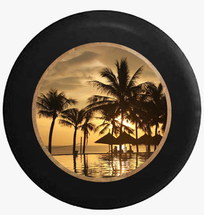 Tropical Island Beach Vacation Hut Palm Trees Rv Camper - Palm Trees Sunset Hd, transparent png