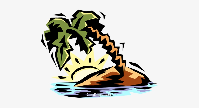 Tropical Island Royalty Free Vector Clip Art Illustration, transparent png