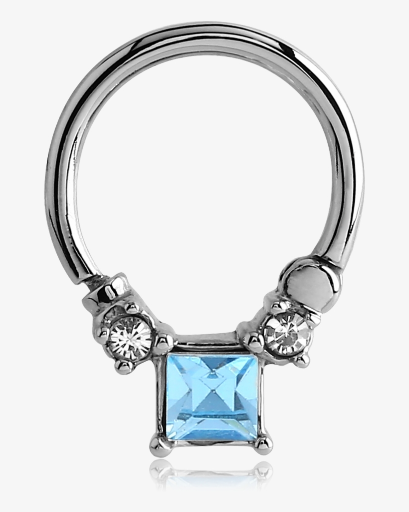 Stainless Steel Hinged Septum Clicker With Gems Nose - Septum Clicker Hinged Nose Ring Hoop Ear Cartilage, transparent png