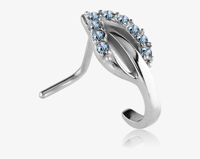 Clasic Cz Leaf Nose Stud - 316l Surgical Steel Nose Hugger Stud Ring Leaf - Choose, transparent png