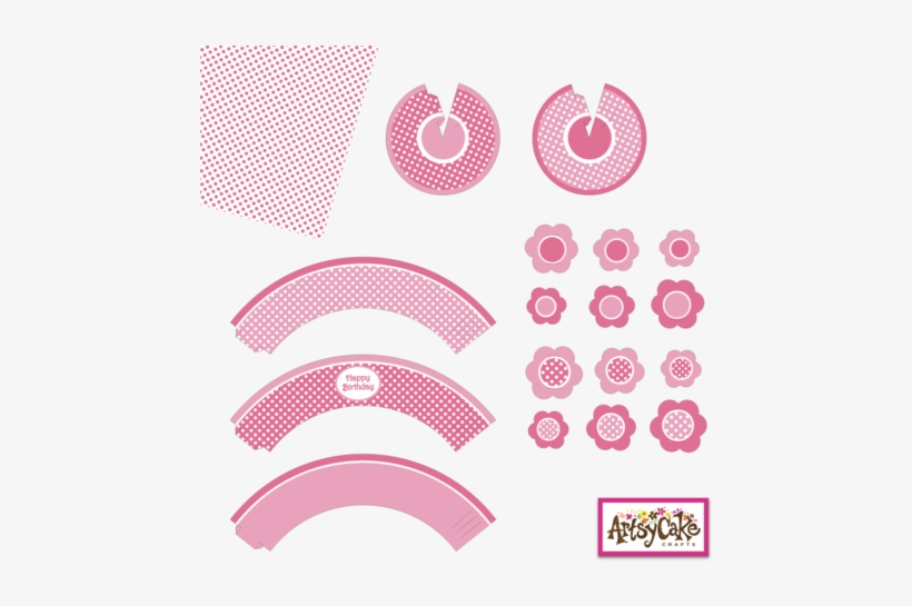 3 Pink Polka Dot Cupcake Wrappers, 2 Pink Polka Dot - Brayden Studio Pelzer Squares 100% Cotton Throw Pillow, transparent png