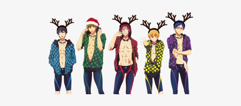 Christmas Santa Hat Transparent Antlers Free Makoto - Iwatobi Swim Club Christmas, transparent png