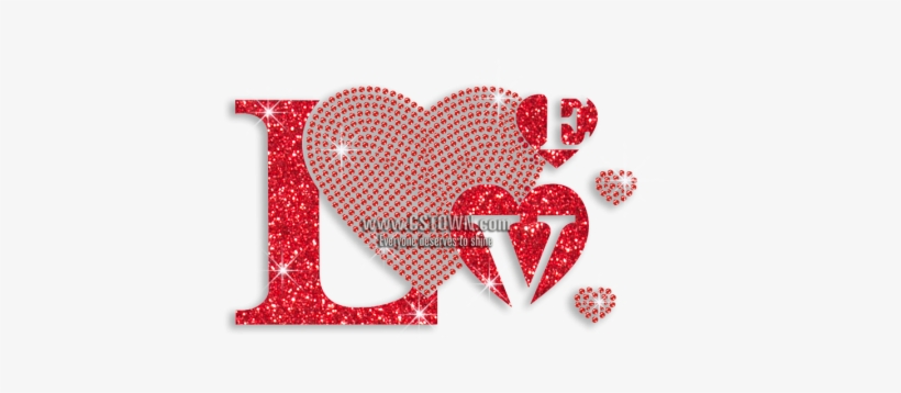 Love Letter With Red Heart Iron On Glitter Rhinestone - Encapsulated Postscript, transparent png