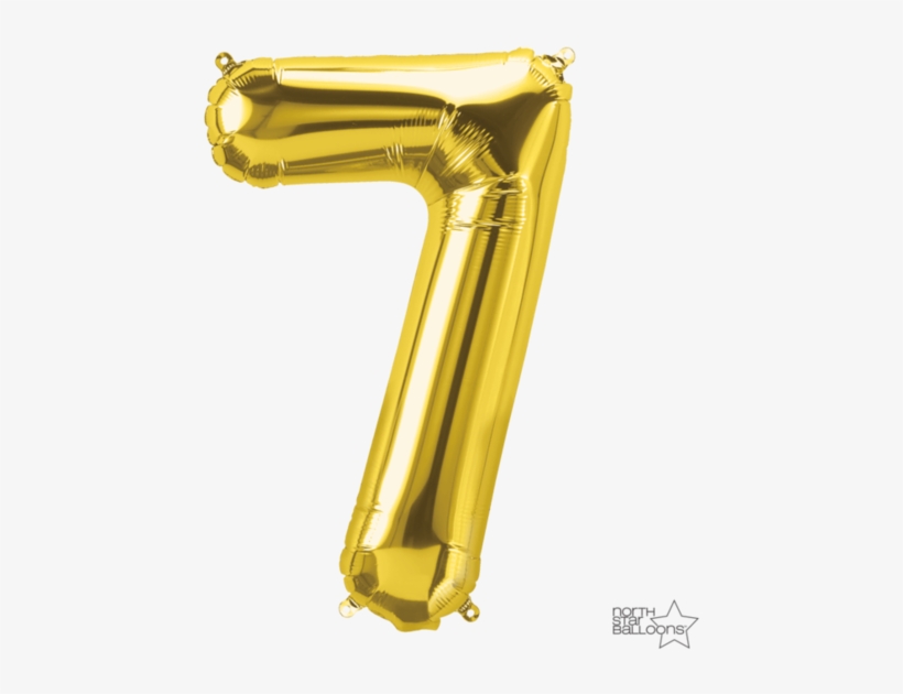 34" Gold Numbers - 16" Airfill Only Number 7 - Rose Gold Number - Mylar, transparent png