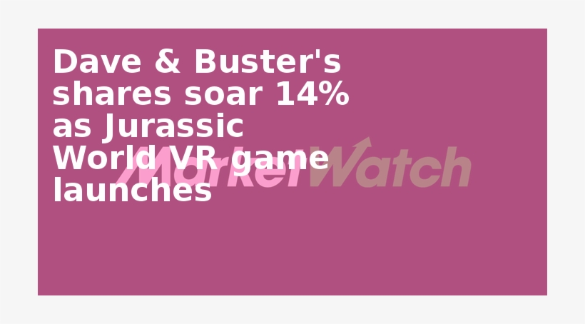 Dave & Buster's Shares Soar 14% As Jurassic World Vr - Carmine, transparent png