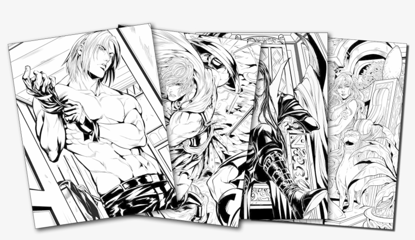 Dark-hunter Digital Coloring Poster Bundle, transparent png