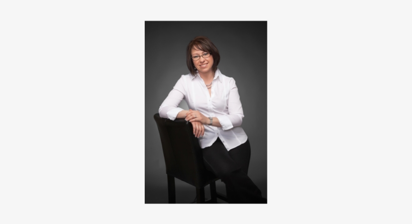 Woman Leaning On Chair Smiling - Sitting, transparent png