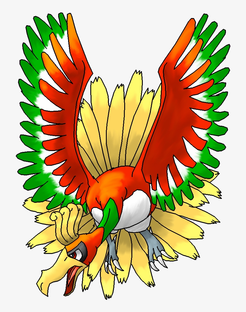 Ho-oh Drawing - Ho-oh, transparent png