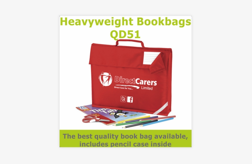 Heavyweight Qd51 Book Bag - Quadra Qd51 Junior Book Bag French Navy Colour: French, transparent png