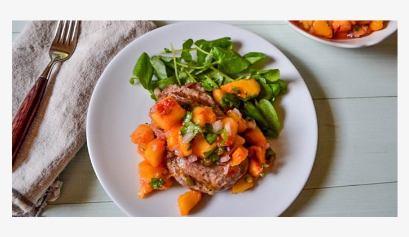 Grilled Pork Chops With Peach And Jalapeno Salsa - 2b Mindset Portion Plates, transparent png