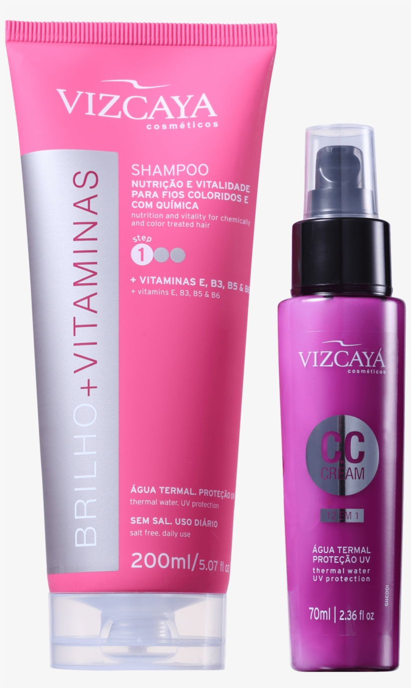 Kit Vizcaya Brilho E Vitaminas Cc Cream - Produtos Para Cabelos Crespos, transparent png