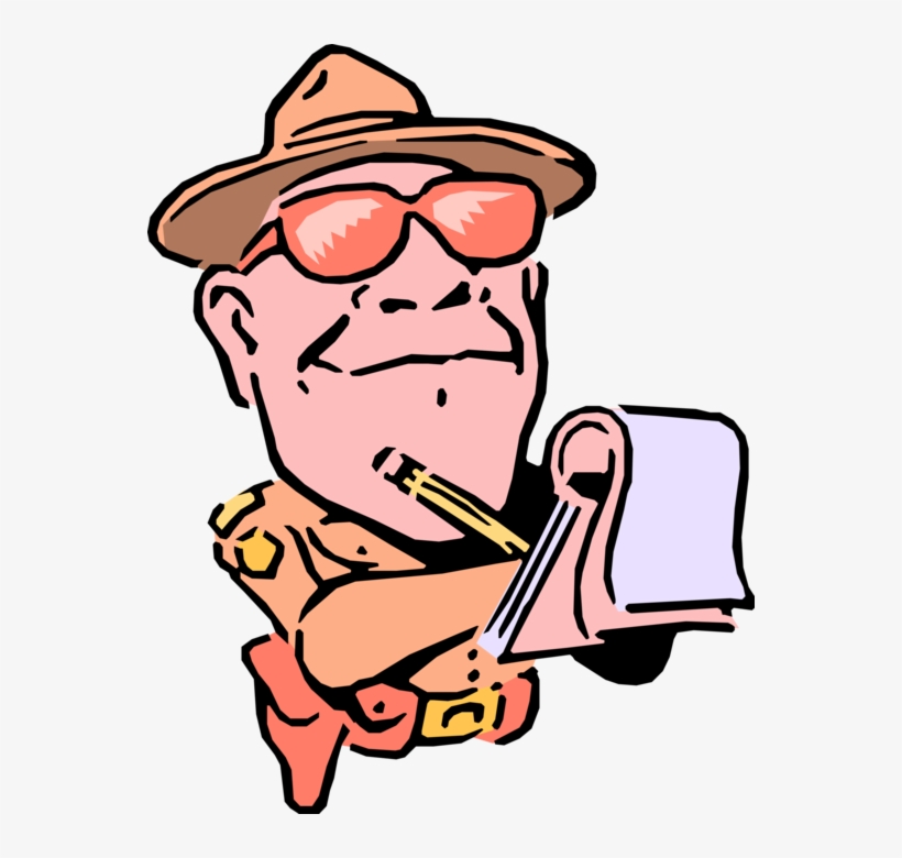 Vector Illustration Of Highway Patrolman Policeman - Traffic Ticket, transparent png