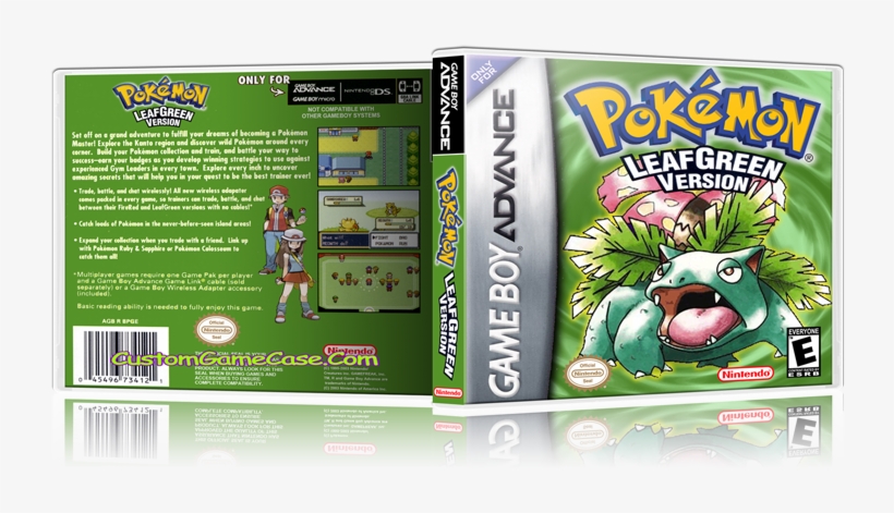 Pokemon Leaf Green Version Gameboy Advance Gba Empty - Pokemon Leafgreen Version Gameboy Advanced Gba, transparent png