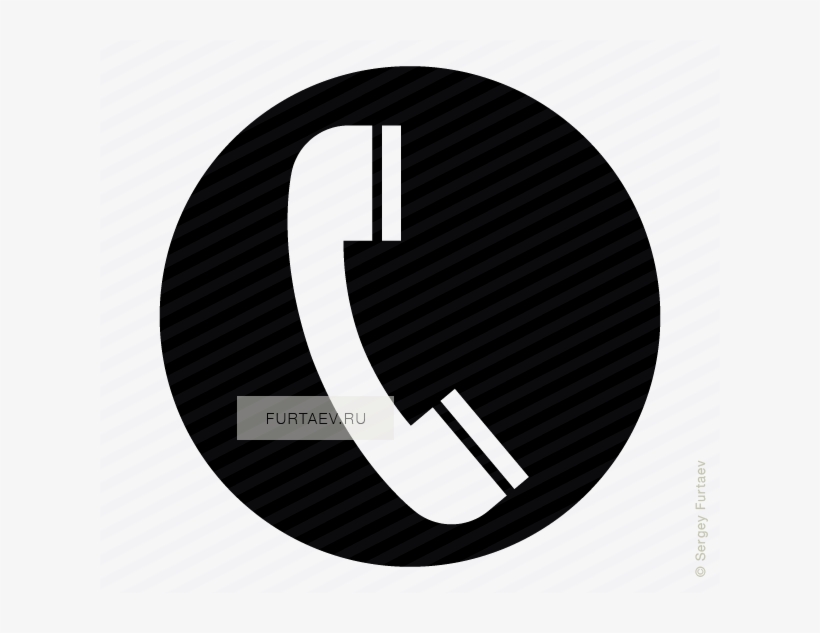 Vector Icon Of Telephone Receiver Against Circle - Phone Label, transparent png