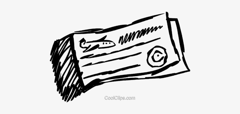 Airline Ticket Royalty Free Vector Clip Art Illustration - Plane Ticket Clip Art, transparent png