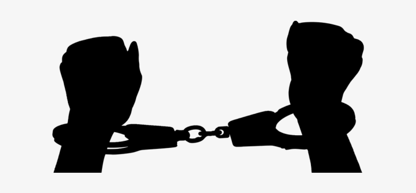 Arms In Handcuffs - Arrest Silhouette, transparent png