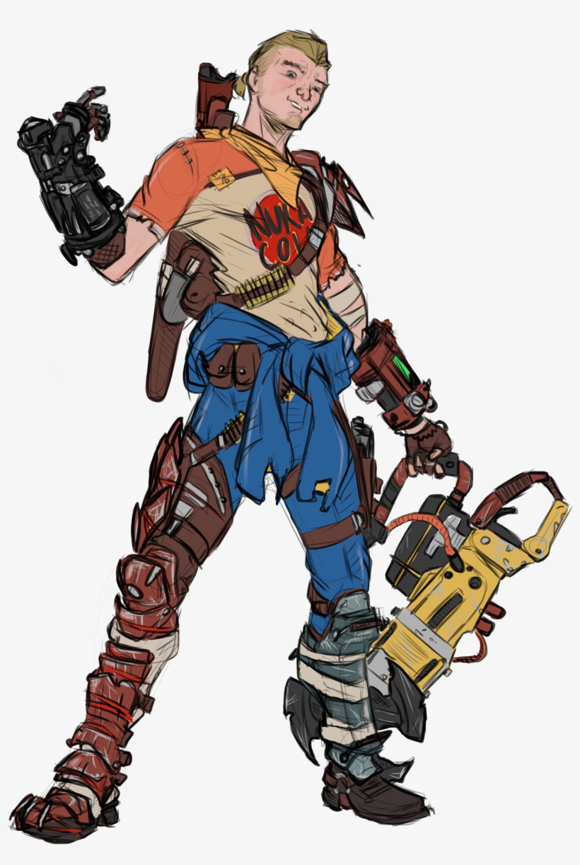 Just Another Vault Sick Bastard With Auto Axe And Power - Cartoon, transparent png
