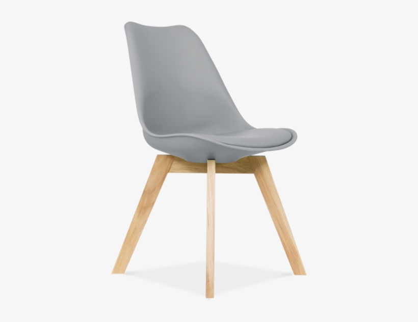 Silla Torre De Diseño Nórdico, Cojín Gris - Plastic Chairs Wooden Legs, transparent png