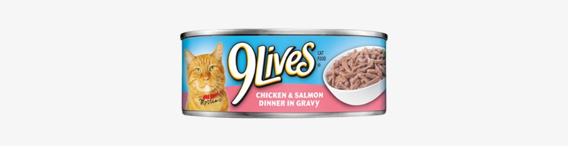 9 Lives Chicken And Salmon Dinner In Gravy Canned Cat - 9lives Wet Cat Food, transparent png