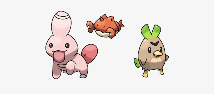 “ Baby Forms Of Lickitung, Krabby, And Farfetch'd - Cartoon, transparent png