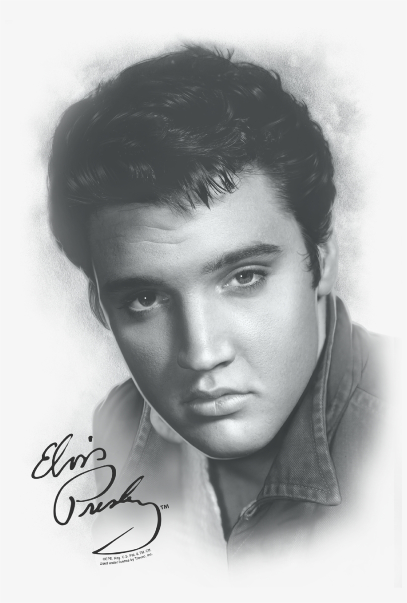 Elvis Presley Grey Portrait Men's Long Sleeve T-shirt - Elvis Presley, transparent png