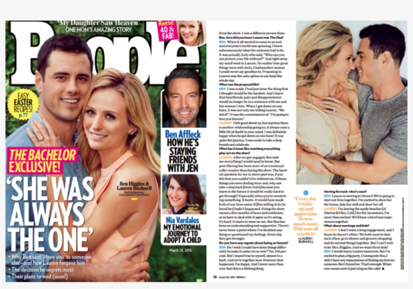 People Magazine - March 28 2016 (bachelor's Ben Higgins, transparent png