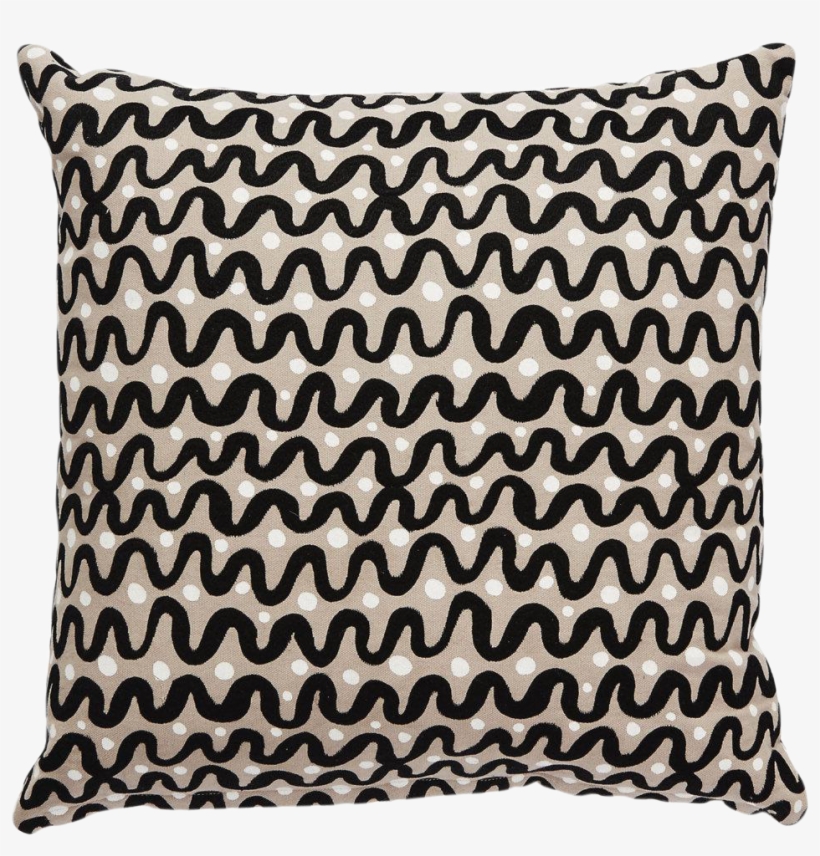 Black And Tan Waves Pillow From The Kate Spade New - Kate Spade Waves Throw Pillow Color: Gray/black, transparent png