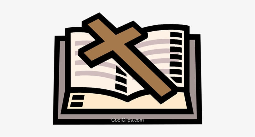 Bible And Cross Royalty Free Vector Clip Art Illustration - Bible, transparent png